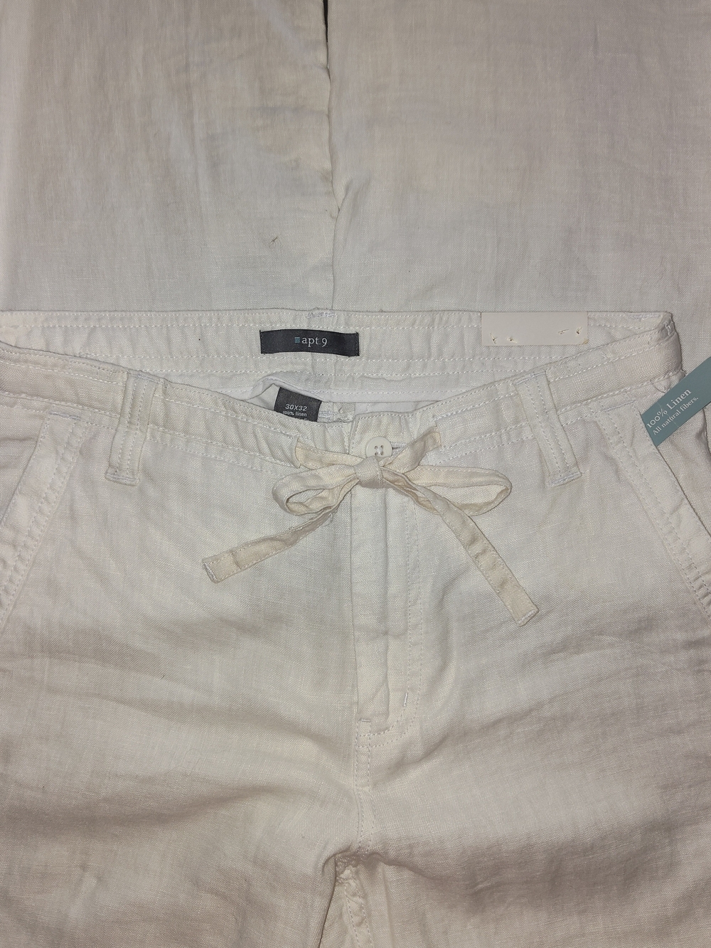 Apt. 9 Men's Light Cream Linen Chinos - Picture 3 of 8